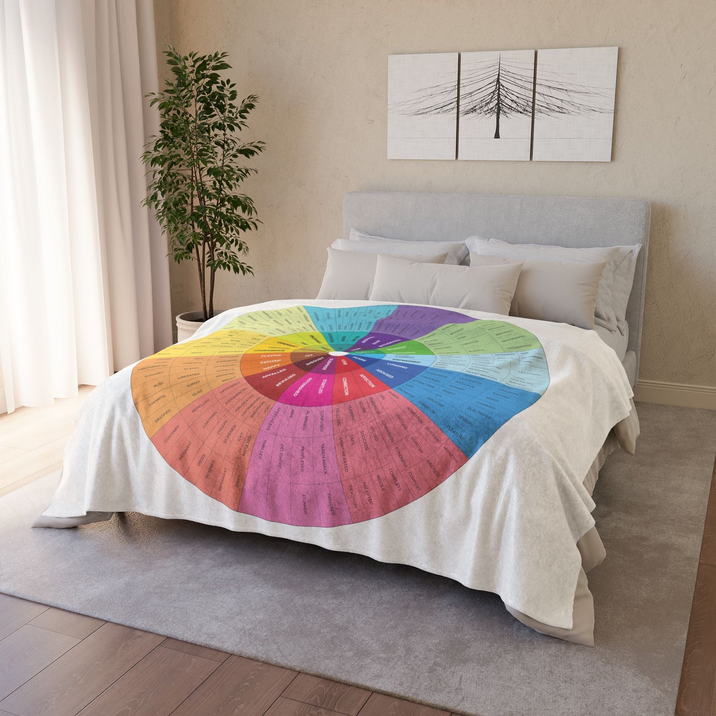 Feelings Wheel Soft Polyester Blanket - Educational & Cozy Throw