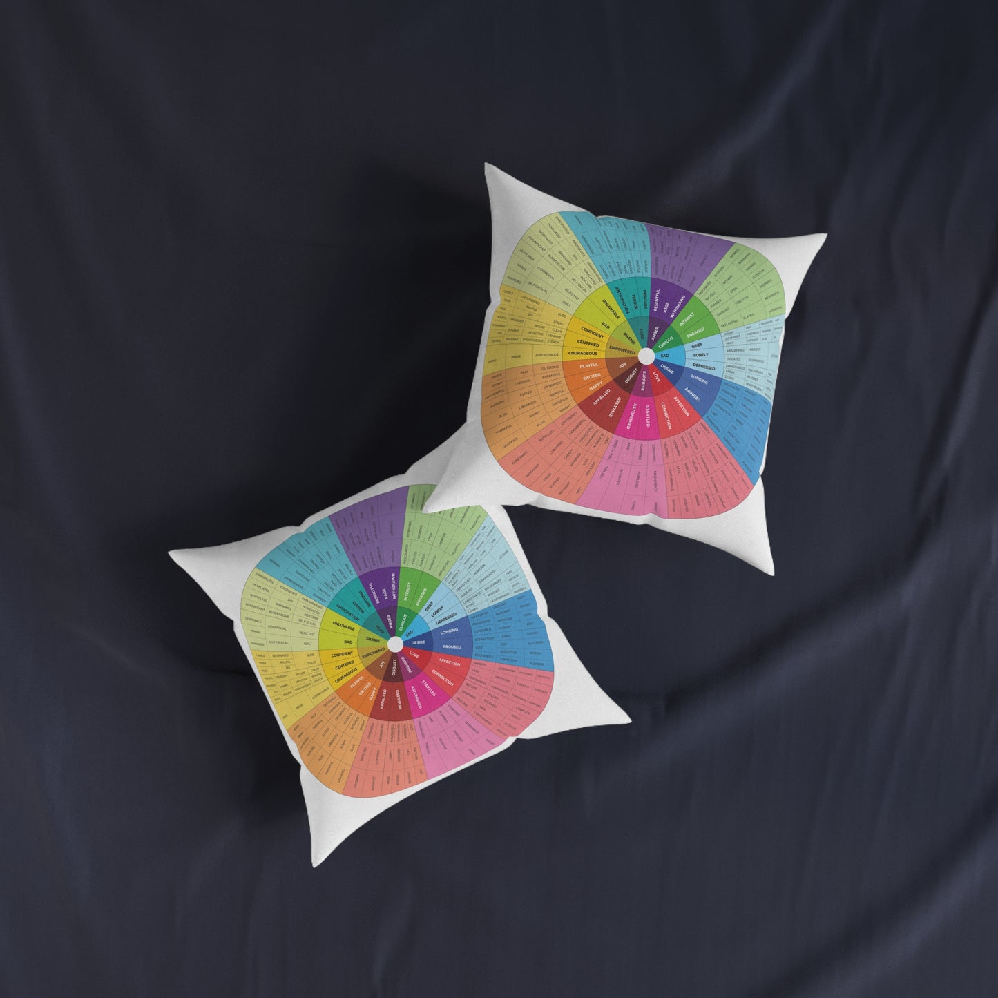 Emotional Support Square Pillow - Colorful Mood Chart Design