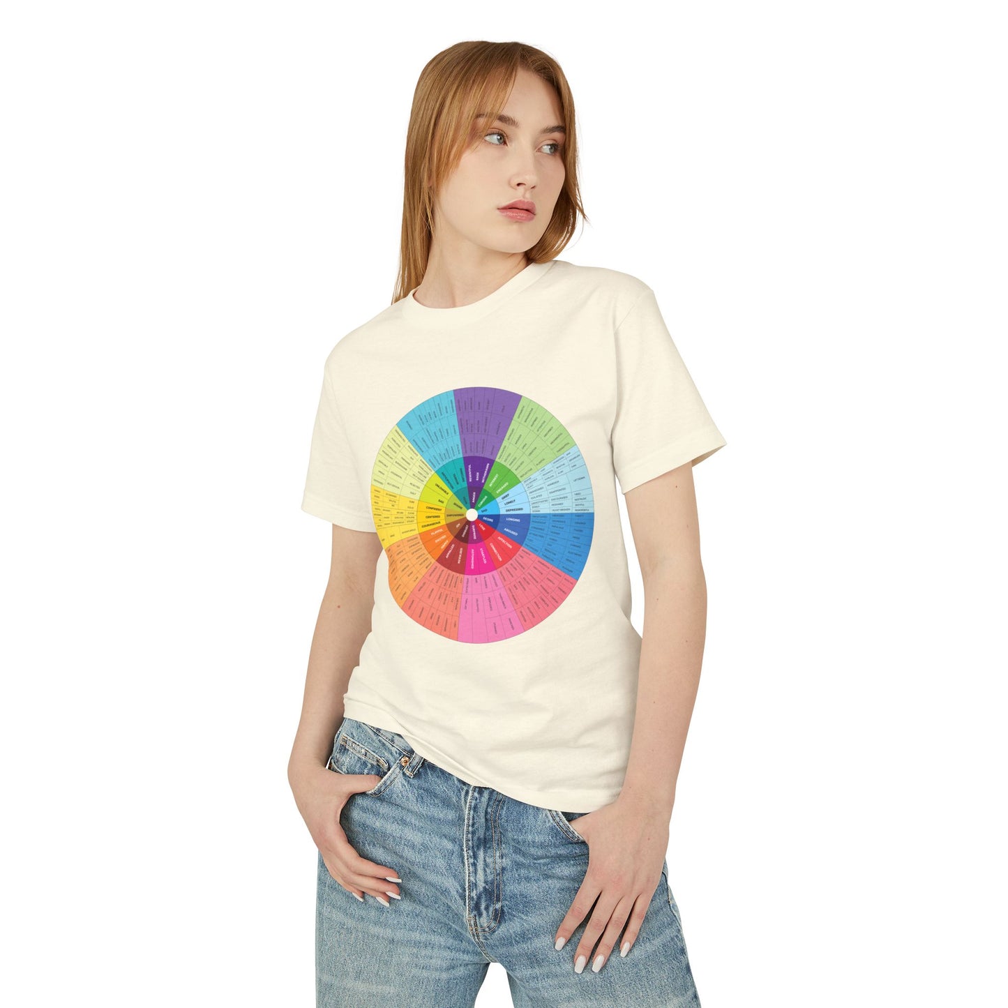 Emotions Wheel Graphic Unisex Tee - Perfect for Therapy Lovers and Creative Minds