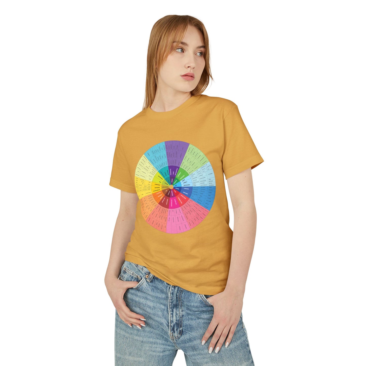Emotions Wheel Graphic Unisex Tee - Perfect for Therapy Lovers and Creative Minds