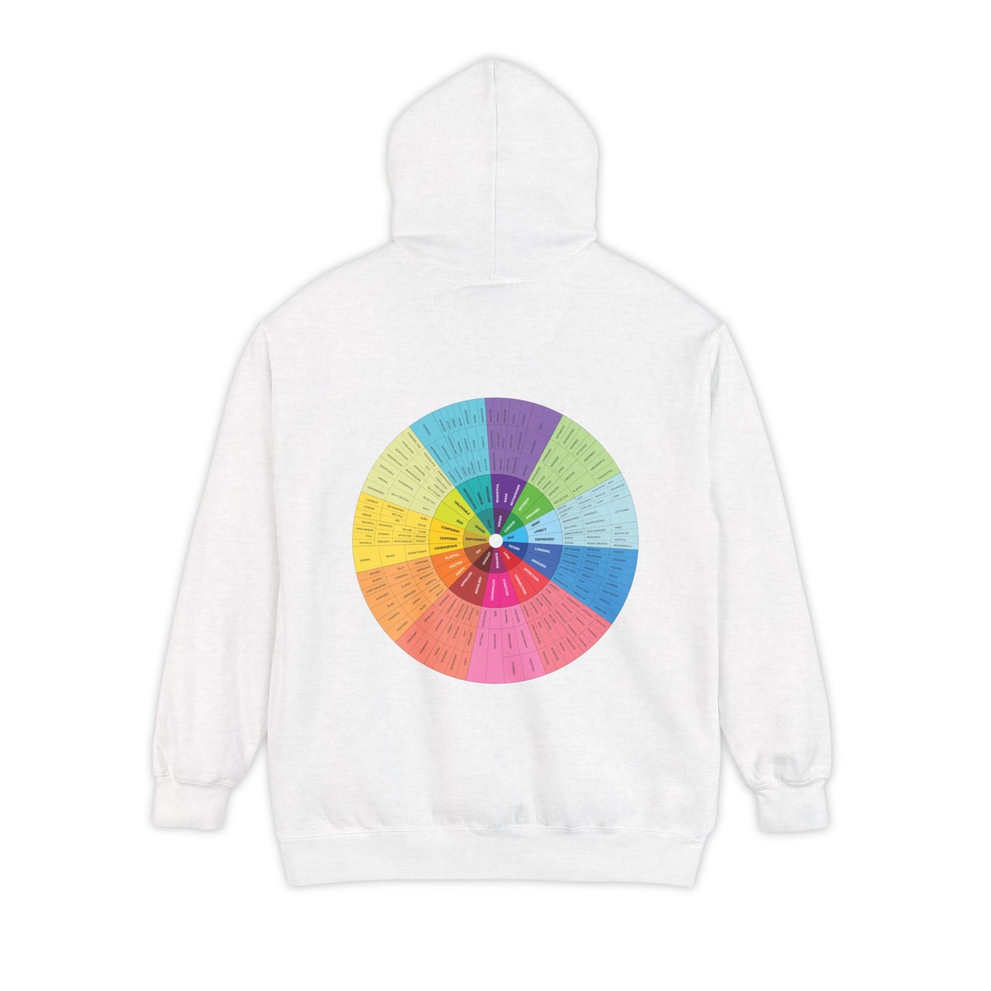 Unisex Garment-Dyed Hoodie with Inspirational Text and Color Wheel Design