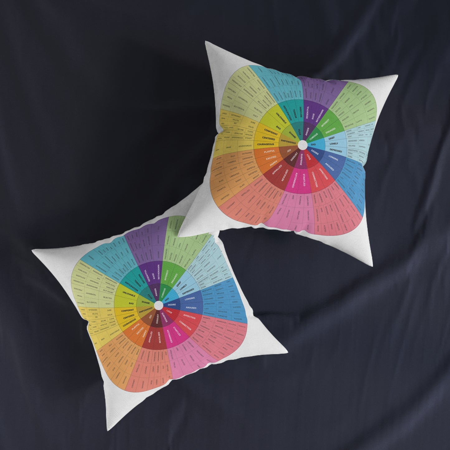 Emotional Support Square Pillow - Colorful Mood Chart Design