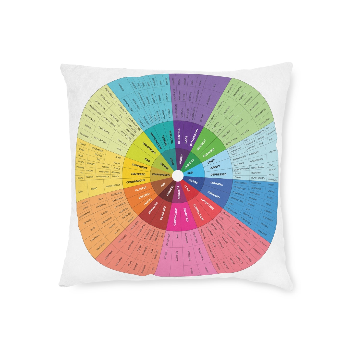 Emotional Support Square Pillow - Colorful Mood Chart Design