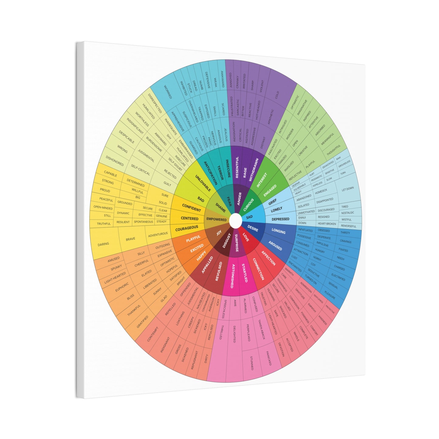 Emotion Wheel Canvas 20x20 inches
